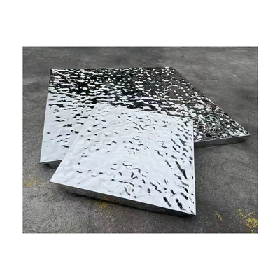 600x600mm Water Ripple Stainless Steel Ceiling Panel Sharp Edge