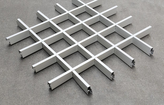 50x50mm Aluminum Grid Ceiling For Metro Station Light Weight Waterproof