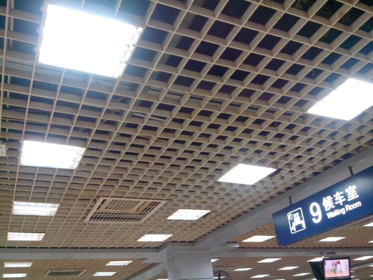 50x50mm Aluminum Grid Ceiling For Metro Station Light Weight Waterproof
