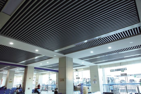 fireproof Aluminum U Baffle Ceiling 300*15*3000mm For Shopping Mall