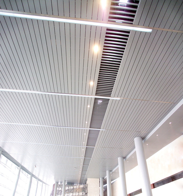 fireproof Aluminum U Baffle Ceiling 300*15*3000mm For Shopping Mall