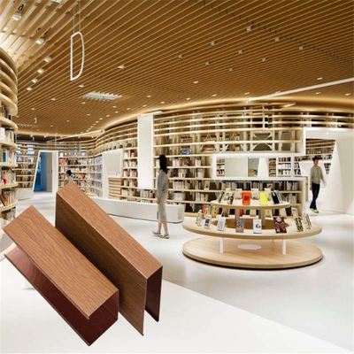 Fireproof U Shaped Suspended Aluminum Baffle Ceiling Tiles For Shopping Mall