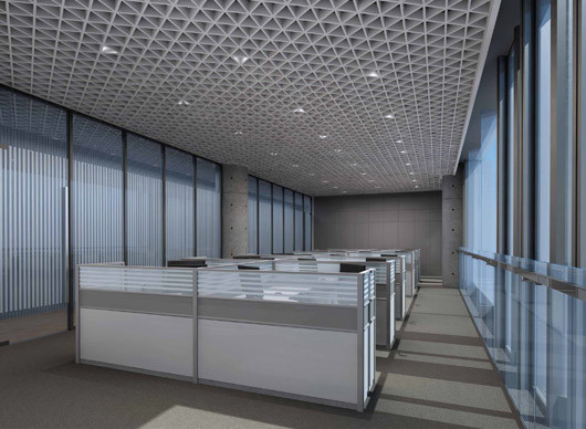 Waterproof Sound Absorption Aluminum Grid Ceiling For Metro Station