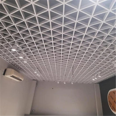 Airport Aluminum Metal Ceiling Grid 100*100*100 Triangular Open Cell Ceiling