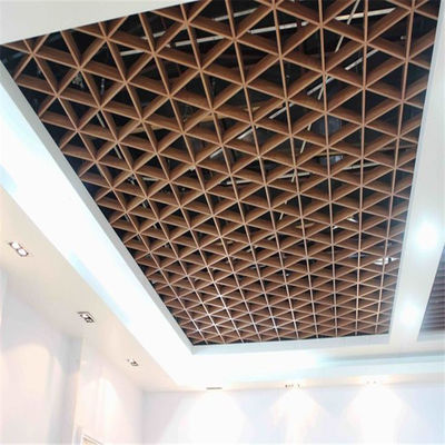 Airport Aluminum Metal Ceiling Grid 100*100*100 Triangular Open Cell Ceiling