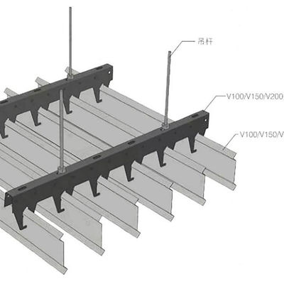 Fire Resistant Aluminum B Screen Ceiling 200x3000mm For Exterior Wall Decoration