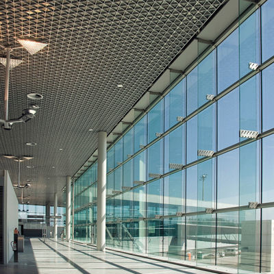 Sound Absorption Fireproof Aluminum Grid Ceiling For Walkways Trestles