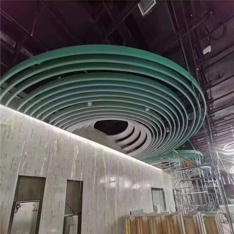 Aluminum Curved Metal Ceiling Design 4mm Thickness Powder Coating