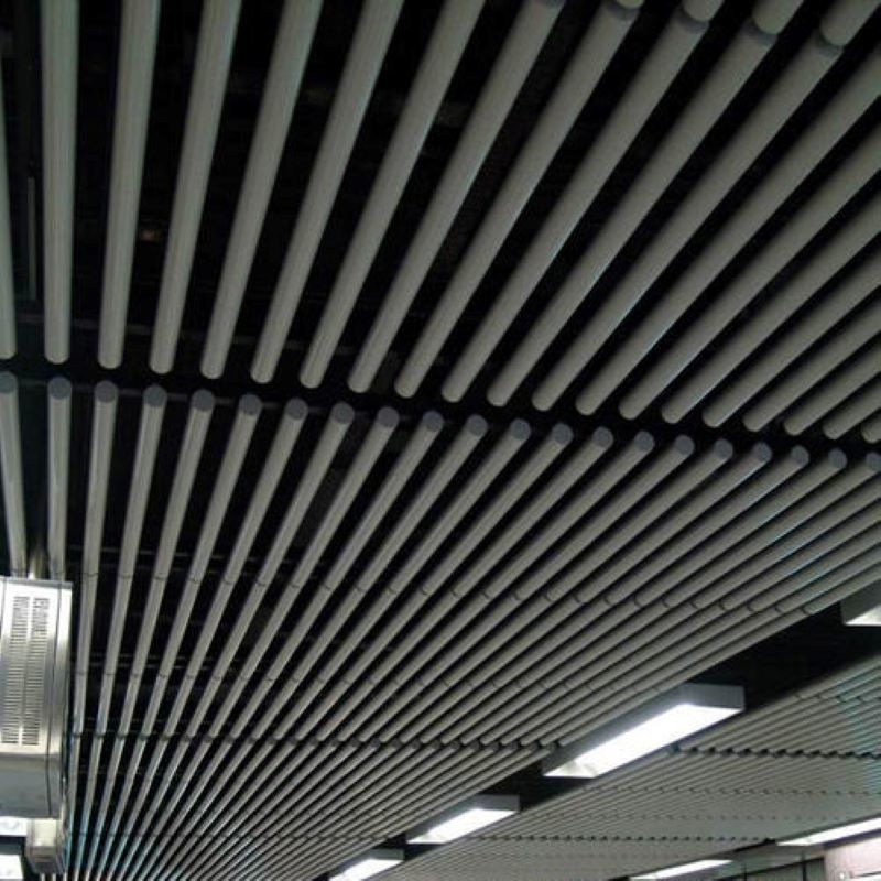 Tubular Baffle Aluminum Metal Ceiling Panel Unconcealed 0.7mm Thickness
