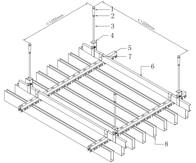 Powder Coating Suspended Aluminum Metal Ceiling Baffle U Shaped